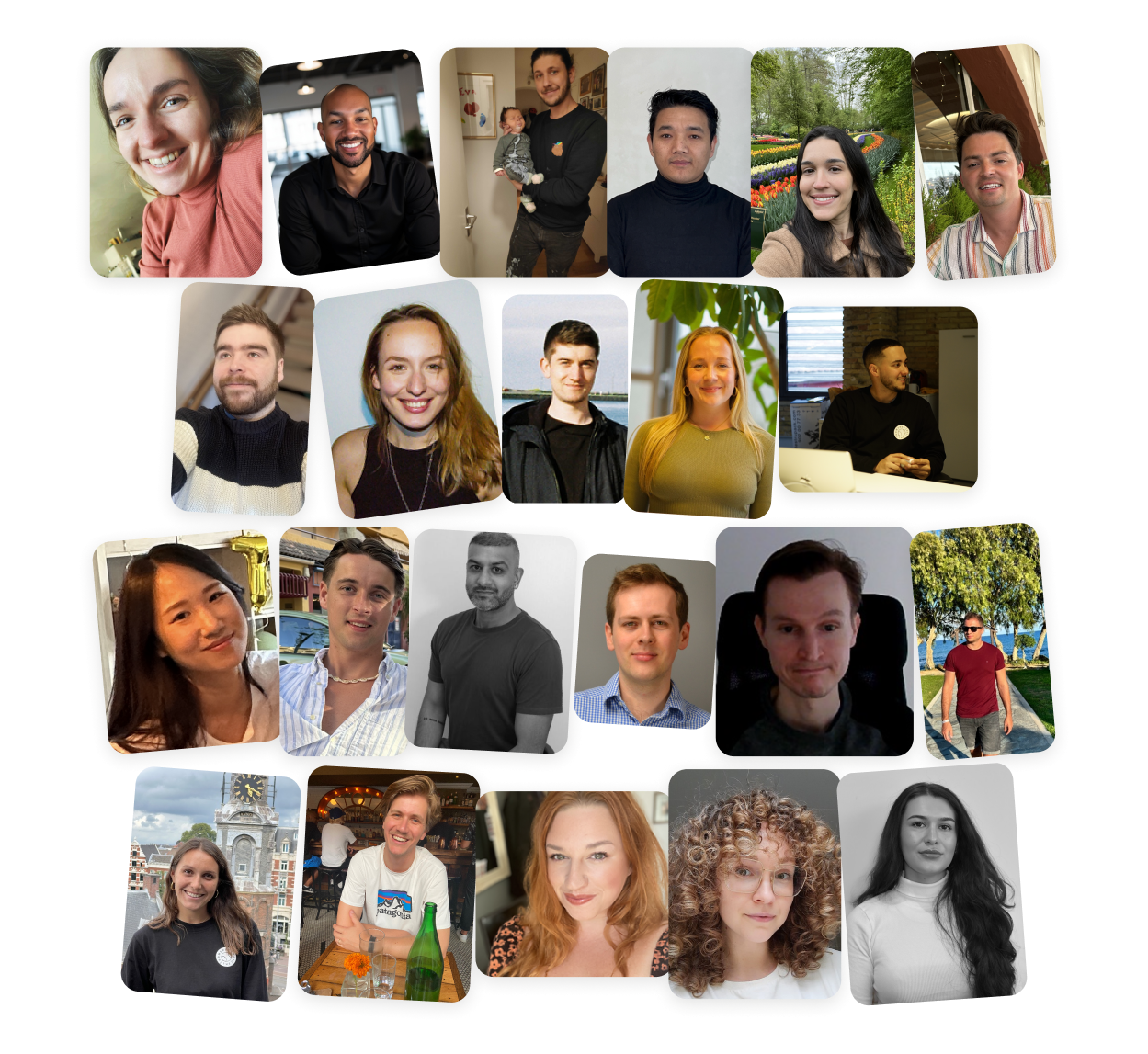 Collage of photos of the Homerun team members