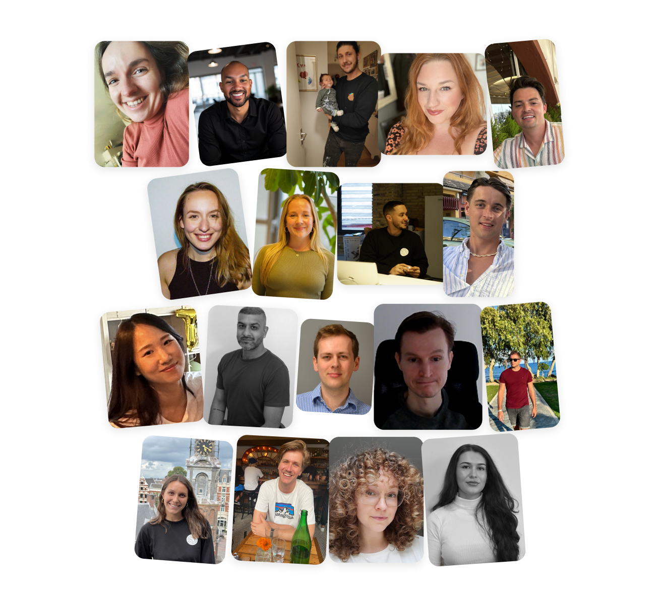 Collage of photos of the Homerun team members