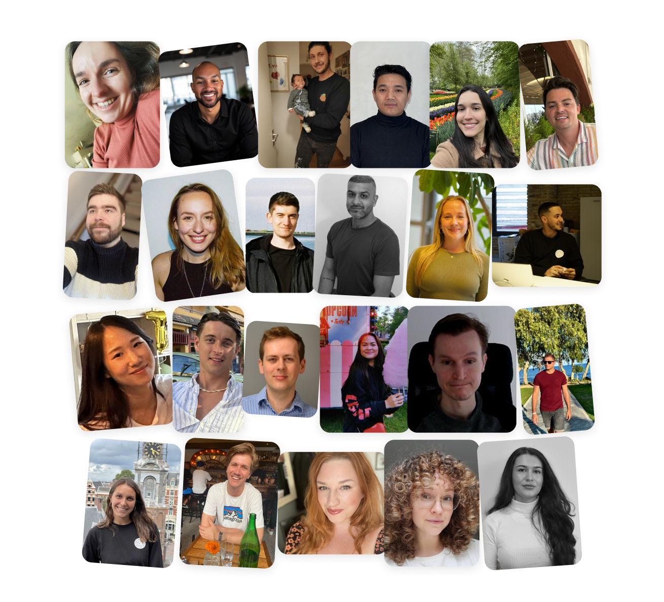 Collage of photos of the Homerun team members